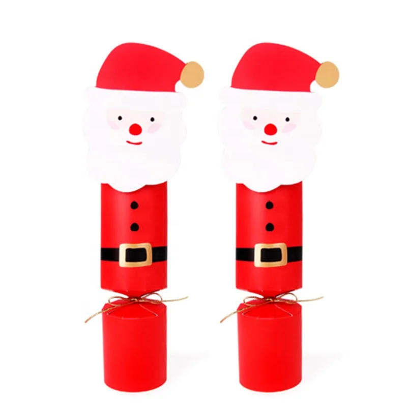 New Creative Paper Christmas Cracker Candy Box Santa Claus Deer Nutcracker Gift Crackers Christmas Party Favors