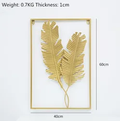 For Living Room Bedroom Display Lobby Modern Frame Art Hanging Gold Flower House Golden Decorations for Home Metal Wall Decor