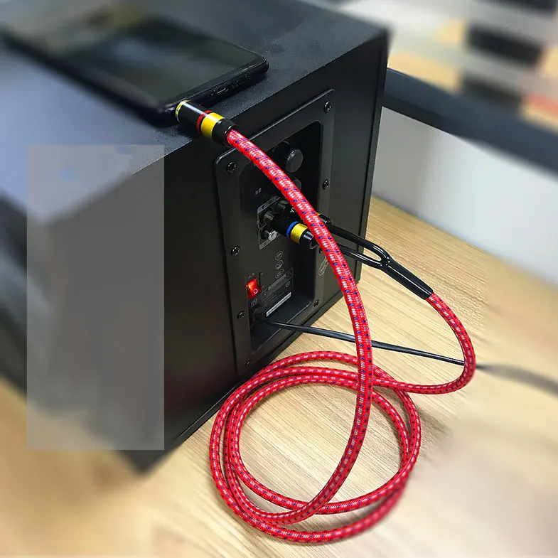 Cotton Sleeve Banana Gold Plated Connector Black Microphone 2 Core Cable Speaker Cable  XLR-3Pin Male xlr microphone cables