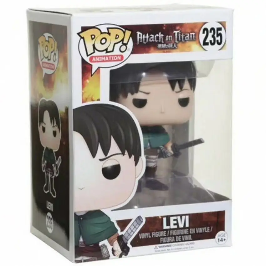  New Style Japanese Anime Attack on Titan Funko POP Q Version Levi Action