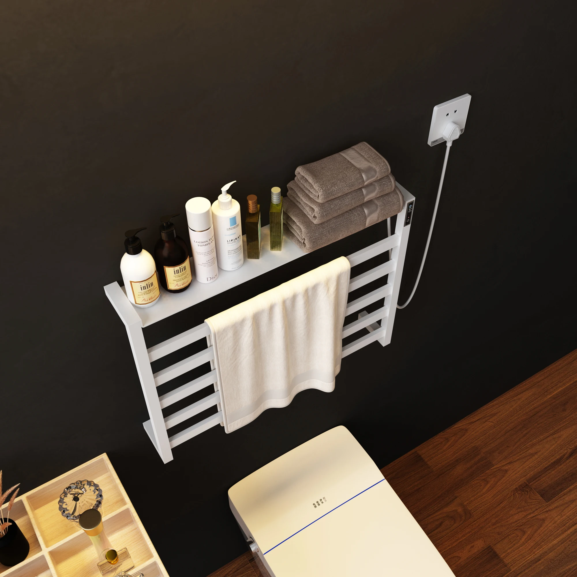 The most popular design wall-mounted bathroom heating drying rack in 2021 towel warmer towel rack   R-108