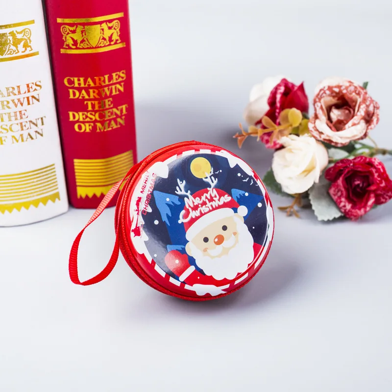 7*3cm Christmas Pattern Little Coin Purse Small Wallet Headset Storage Bag Santa Clause Christmas Gifts Kids Xmas Favors