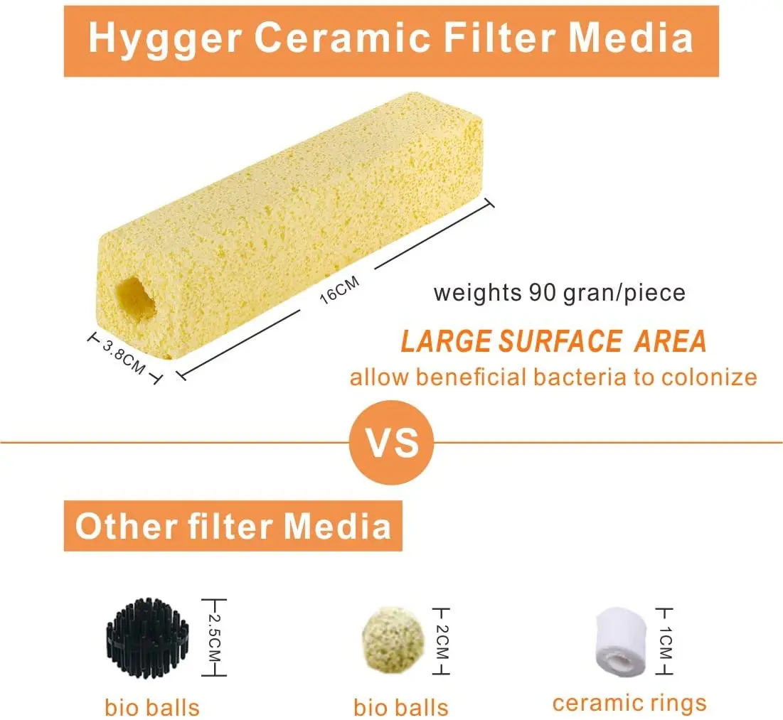 Factory Supply 3.8 Inch 6.2 Inch Long Large Aquarium Filter Media, Ceramic Bio Media Blocks for Sump Tank Pond Fish Tank Media