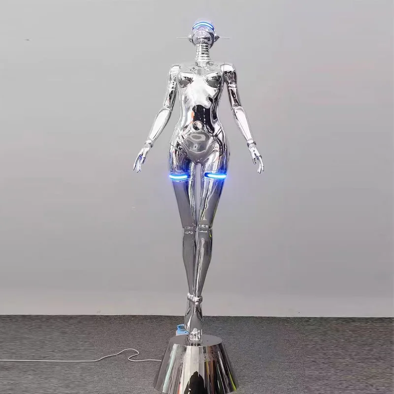 Modern Metal Crafts Art statue full body fiberglass sculpture  hotel modern floor lamp home decoration luxury design lamp