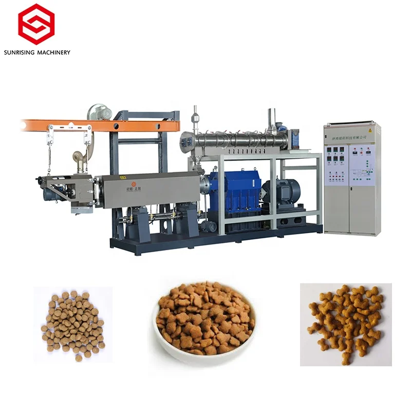 Automatic double screw extruder dog food making machine production line pet food equipment