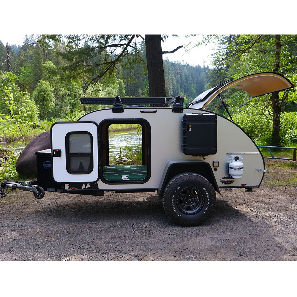 Professional chinese caravans teardrop camper tear drop semi offroad camper trailer  with high quality