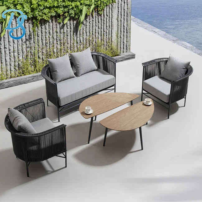 New Style Garden Rope Sofa Set. High Quality Outdoor Aluminum Sofa and Table.