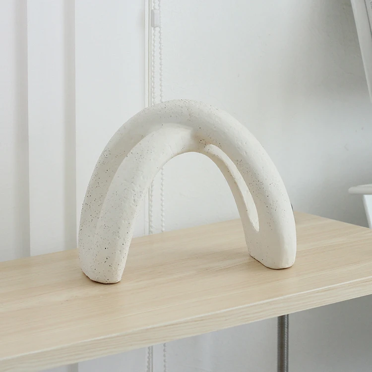 New product white speckled interior home decoration ceramic bookshelf custom ornament for living room and dining room