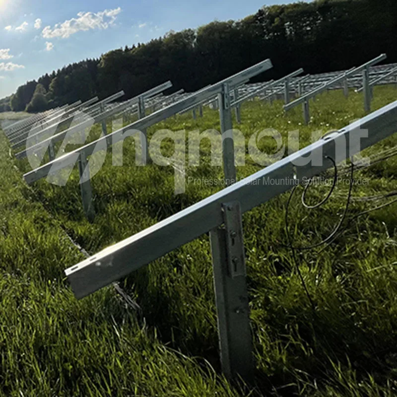 Large Scale Solar Panel Power Plant Mount Steel Structure Ramming Pile Ground Mounting System for PV panels