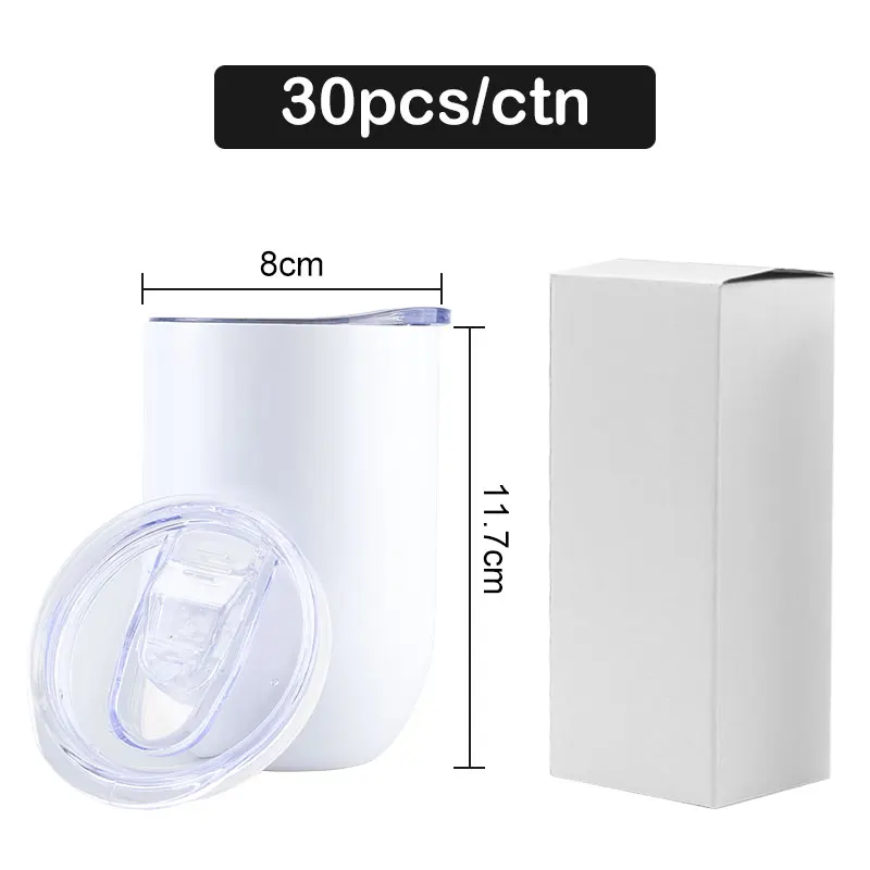 12 oz wholesale double walled vacuum insulated stainless steel cup 12oz sublimation blank stemless wine tumbler
