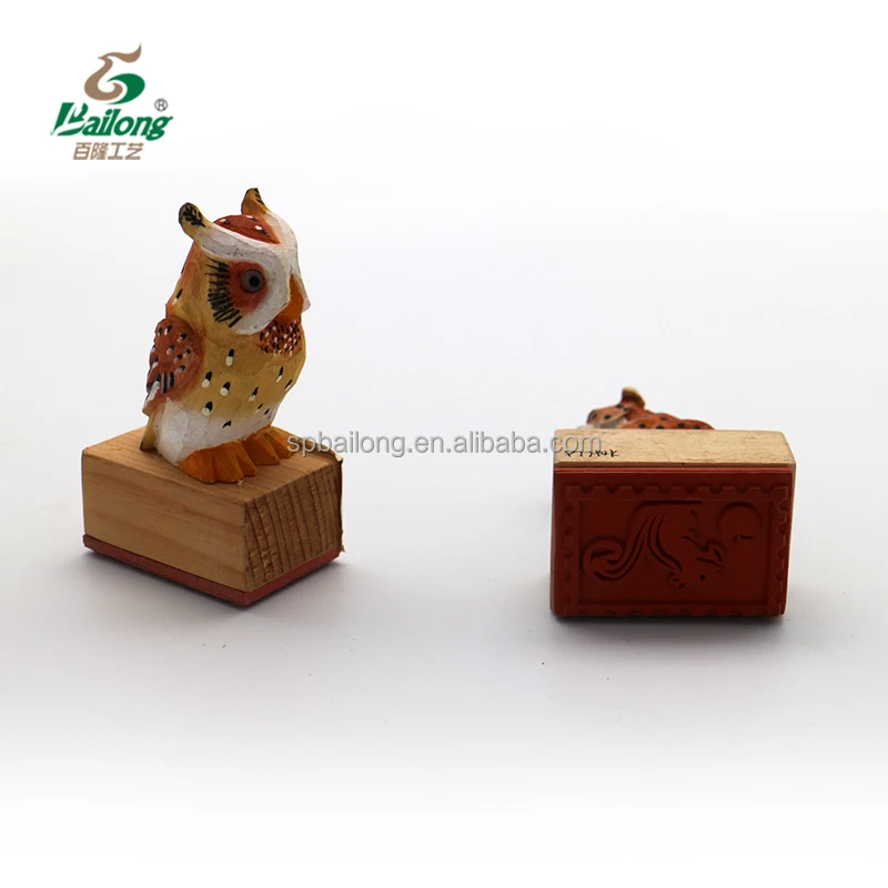 Verified supplier kids gift handcrafted carved animal top custom wood stamp