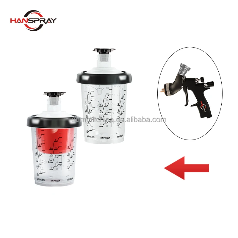 Paint Plastic Cup with Lid 125 Micron Filters 190 Micron Filters Automotive Paint Mixing Cup