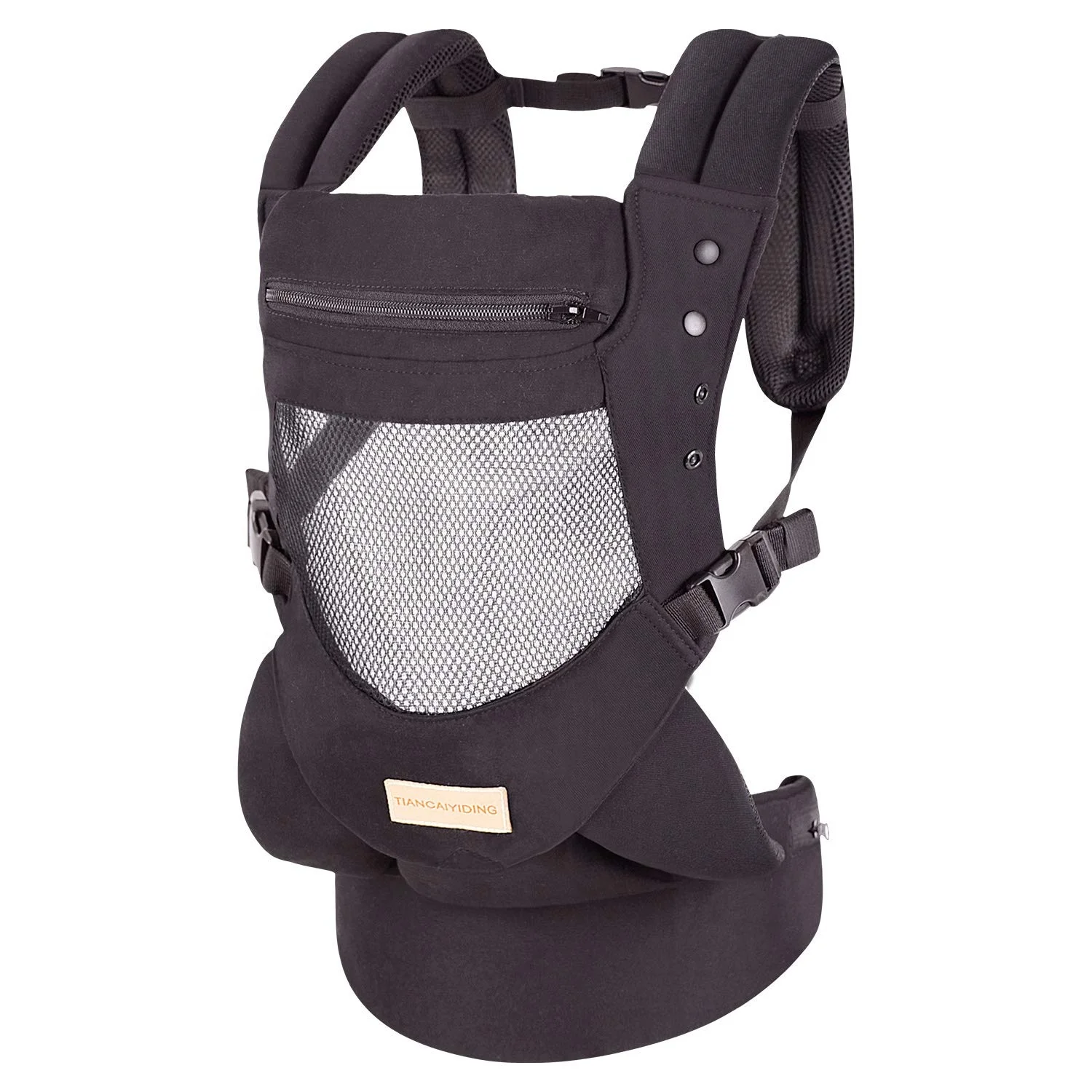 Baby Carrier with Adjustable Hip Seat,Baby Wrap Carrier with Hood, Soft & Breathable Backpack Front and Back for Infants to Todd