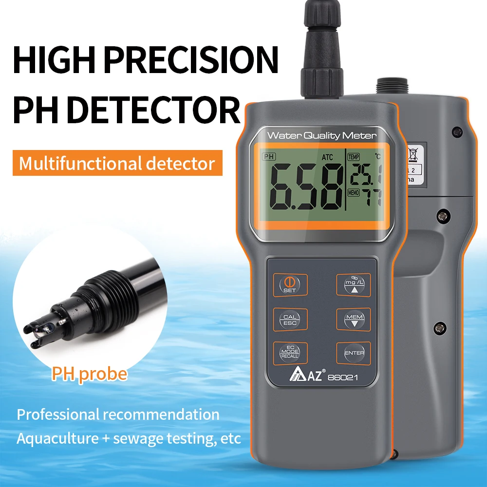 Digital Explicit AZ-86021 PH Testing Instrument Smart Sensor Dissolved Oxygen Detector For Aquaculture