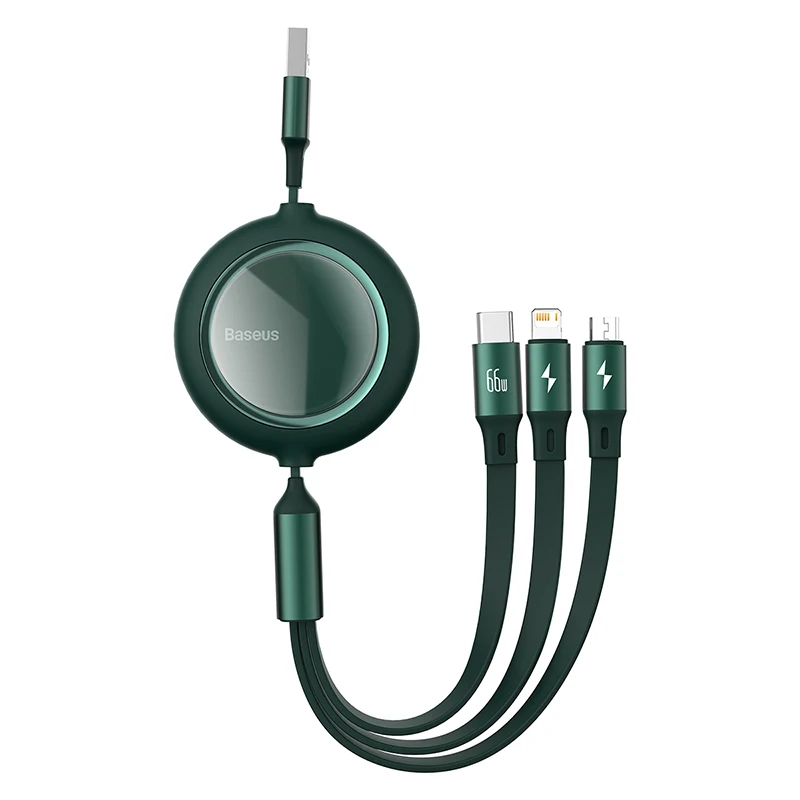 Яркий зеркальный выдвижной кабель USB для передачи данных «один за три» M + L C 66