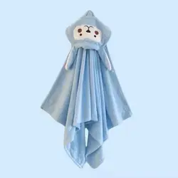 Coral velvet baby hooded bath towel can be ordered logo Baby 140x70 Baby Cape Cape