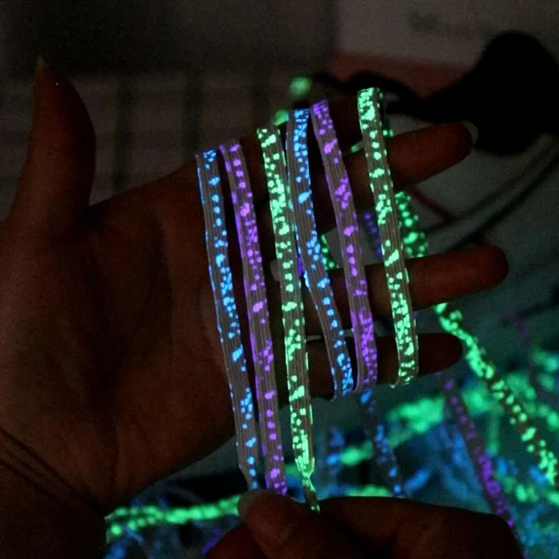No Tie Shoe laces Elastic Shoelaces Metal Locks Flat Shoelace Luminous Lazy Laces Unisex For  Kids Adult Glowing in dark