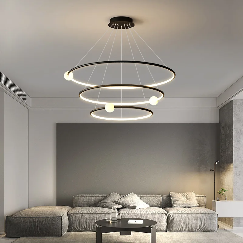 Nordic 3 Rings Chandelier room pendant lights luxury decorative lighting for Living Ding Room