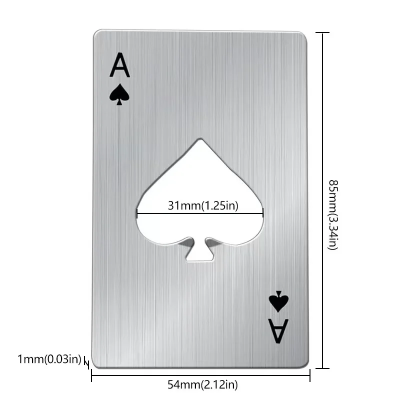 Personalized Metal Credit Card Bottle Opener Poker Stainless Steel Beer Bottle Opener for Wallet and Pocket