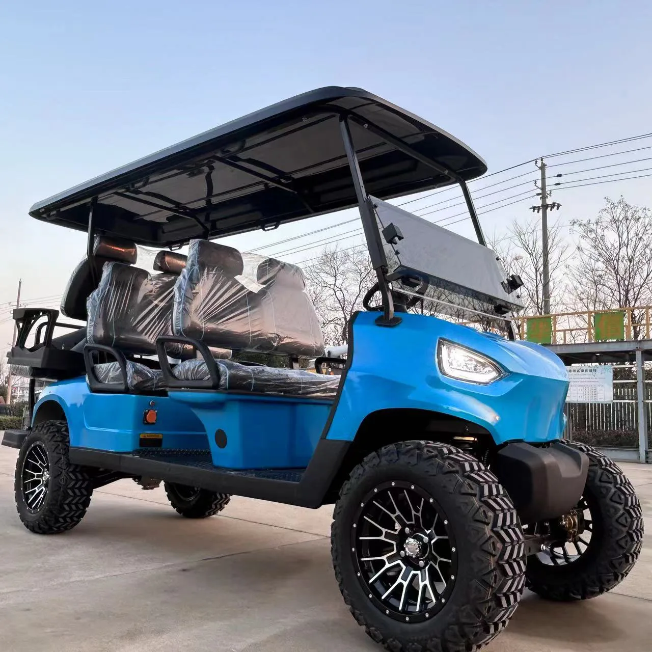 1500w 2000w Fat Tire Follow Me Golf Push Cart Ec Brake 4 Wheel Drive Golf Cart Car