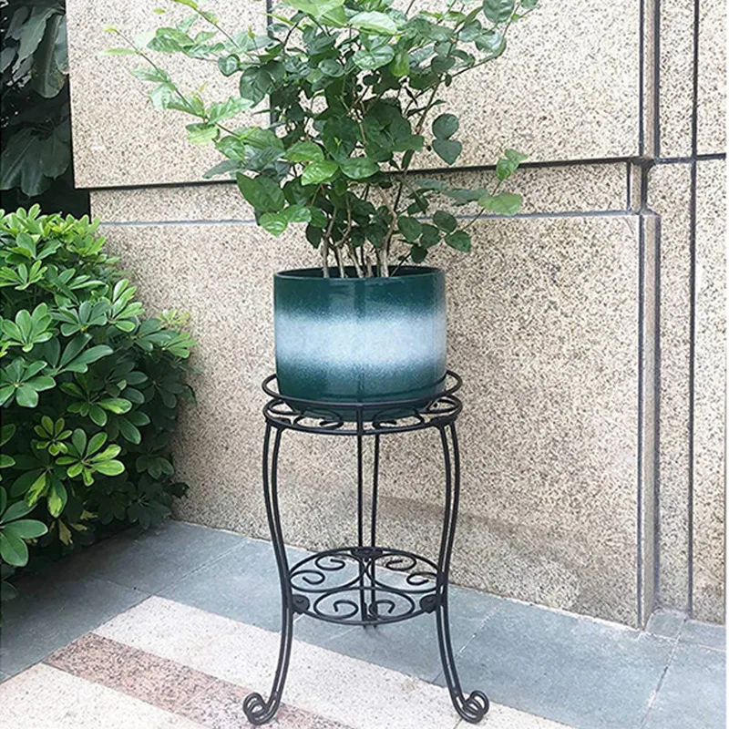 Double Layer Iron Flower Holder Disassembly and Assembly Flowerpot Plant Rack Gardening Outdoor Storage Floor Type Flower Rack