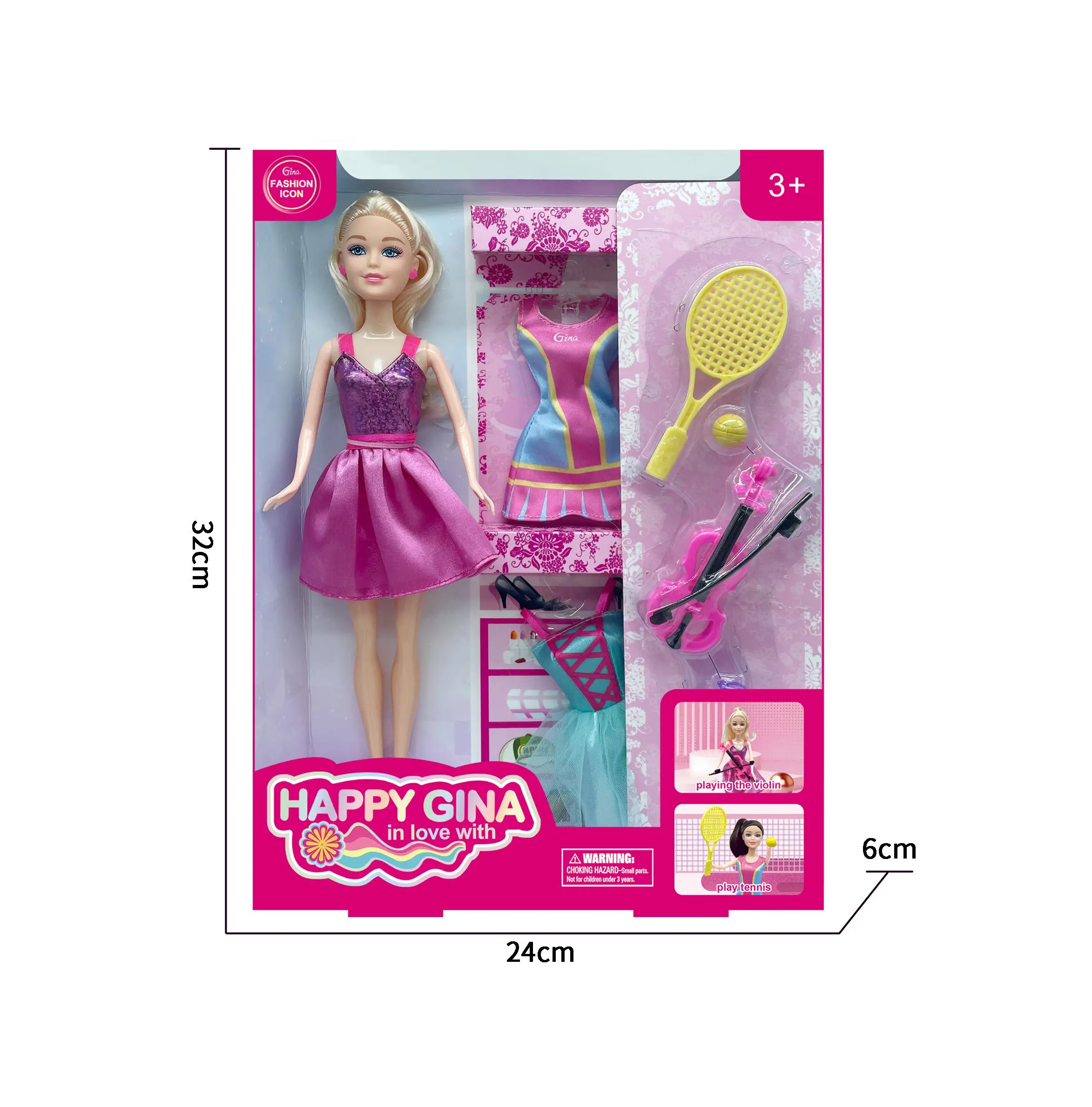 Fashion girl Wholesale 11.5 Inch  Beautiful Girls Toys Change Clothes Tennis/Violin Gorgeous women