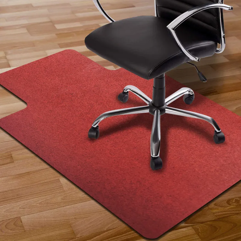 Red Color Protective Mat Splat Under The Office High Desk Bamboo Chair Mat For Hardwood Floors