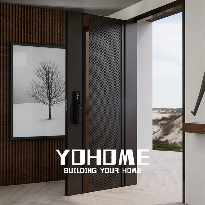 UK Standard Bespoke Luxury Modern Cast Aluminum Sturdy Reliable Huge Pivot Front Doors Aluminum Pivot Entrance Doors