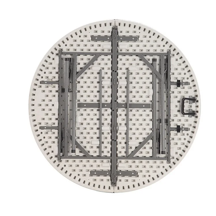 HONGQIAO Outdoor 6FT Fold In Half Banquet Round Table HDPE Plastic Panel 180CM Folding Round Plegable Table For Wedding Garden