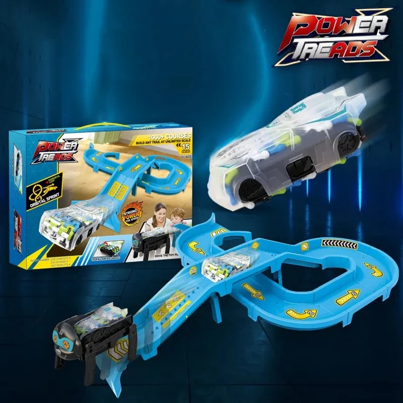 2 In 1 Track Toy Car Sets New Assembled Rail Car Set Toys Electric Walk Robot Dog DIY Educational Toys For Kids