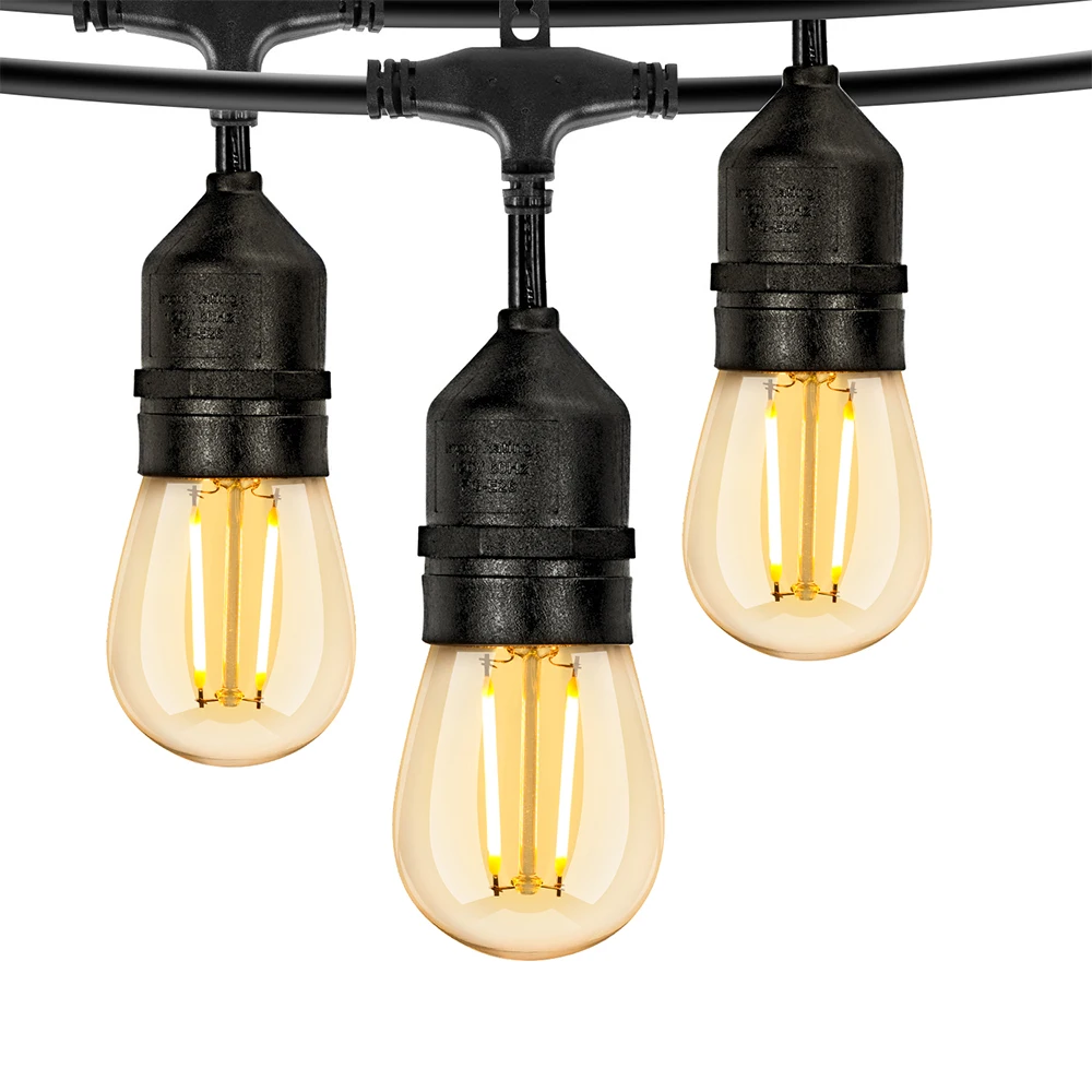 Оптовая продажа с завода, ip65 Водонепроницаемый ЕС 220 В S14 2 нити, винтажный светодиодный уличный украшение для Рождества, свадьбы, патио