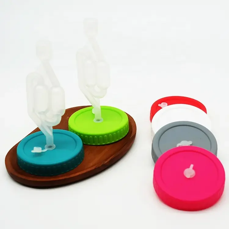 Plastic 86mm Fermenting Lid with Airtight Seal and Built-In Airlock for Wide Mouth Mason Jar Fermenting Pickles Food