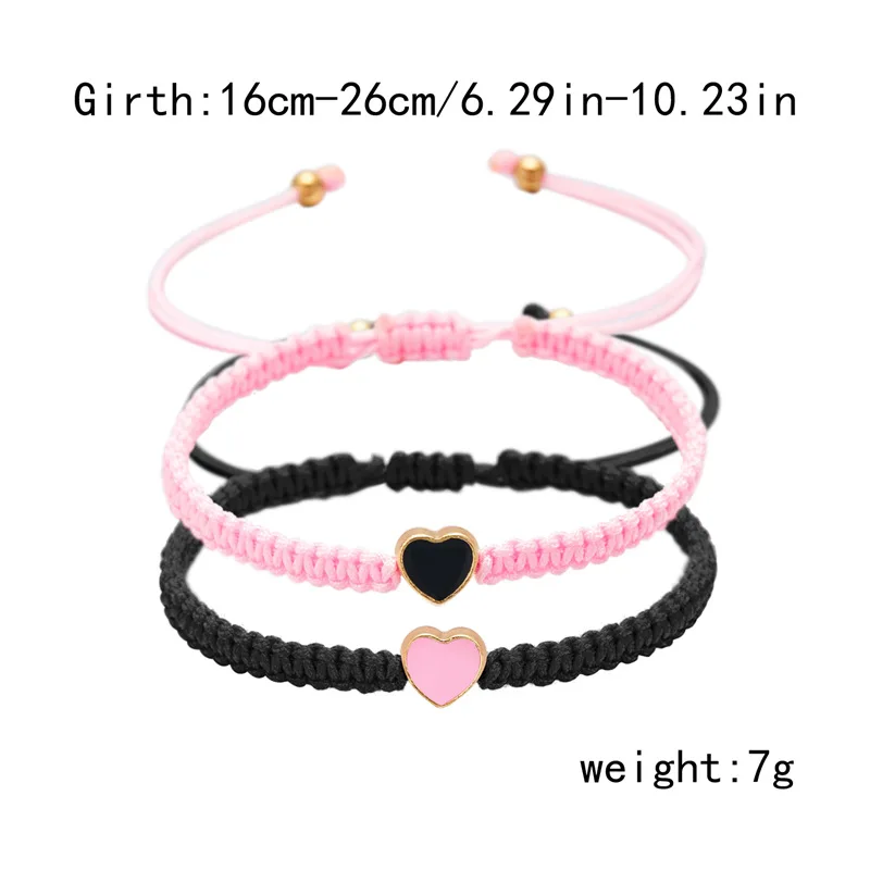 I Love You Heart Adjustable Hand Woven Couple Bracelet Valentines Day Gift Braided Friendship Bracelets For Sister Mom Men Women