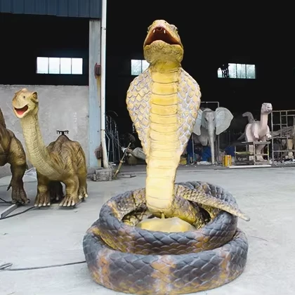 Realistic Snake Animatronic Animal Model Indoor Outdoor Use Adventure Parks Shopping Malls Made Durable Fiberglass Metal Steel