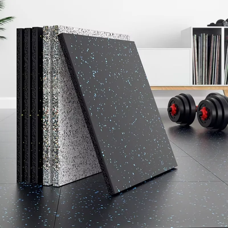 Wholesale 500*500*15mm Thick Anti-Slip Gym Black Mats Indoor Rubber Tiles Synthetic EPDM Flooring