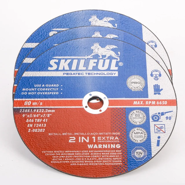 9 inch 230 mm Stainless Steel Disk Cutter Pass MPA Cut Off Wheel Metal Abrasive Tools