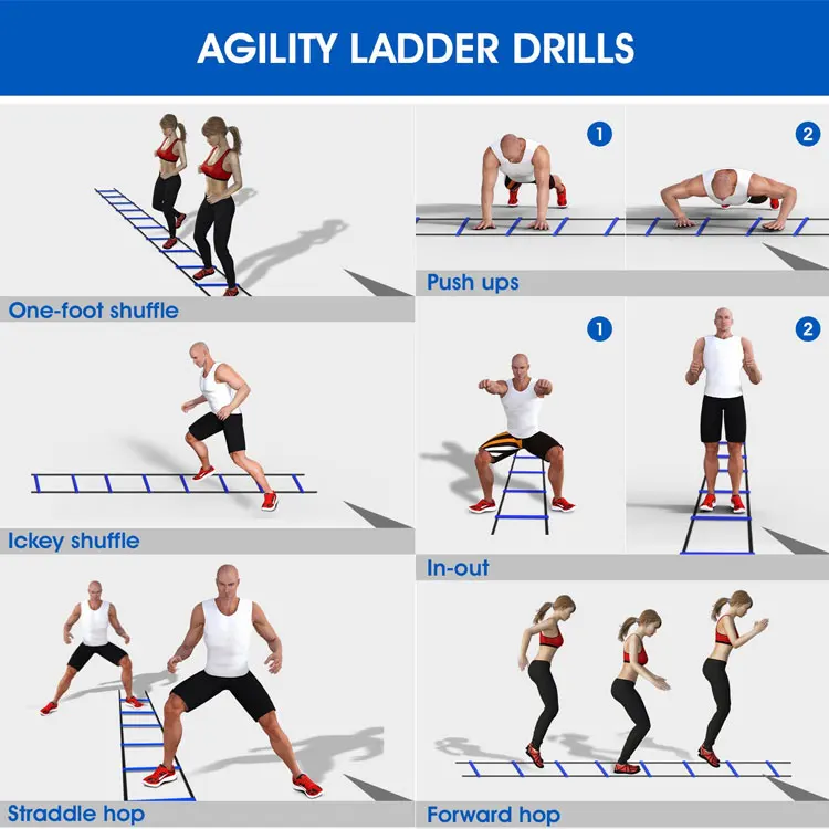 Hot Sale Speed Agility Training Set Kit Cones Ladder Fitness Equipment Exercises Sports Speed Training Agility Ladder