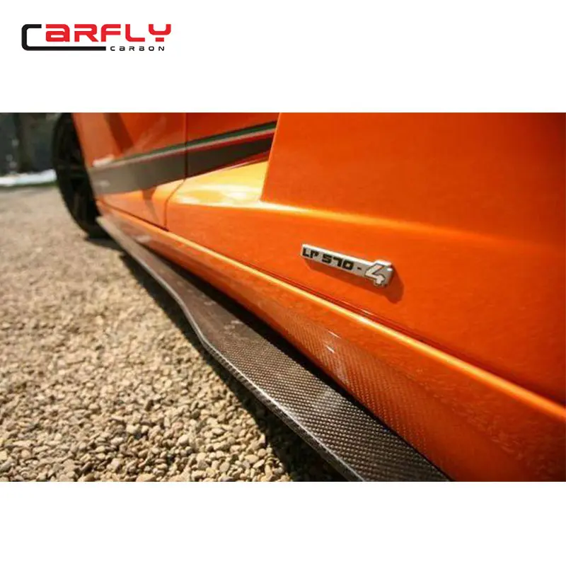 Углеродного волокна сторона юбки для Lamborghini Gallardo