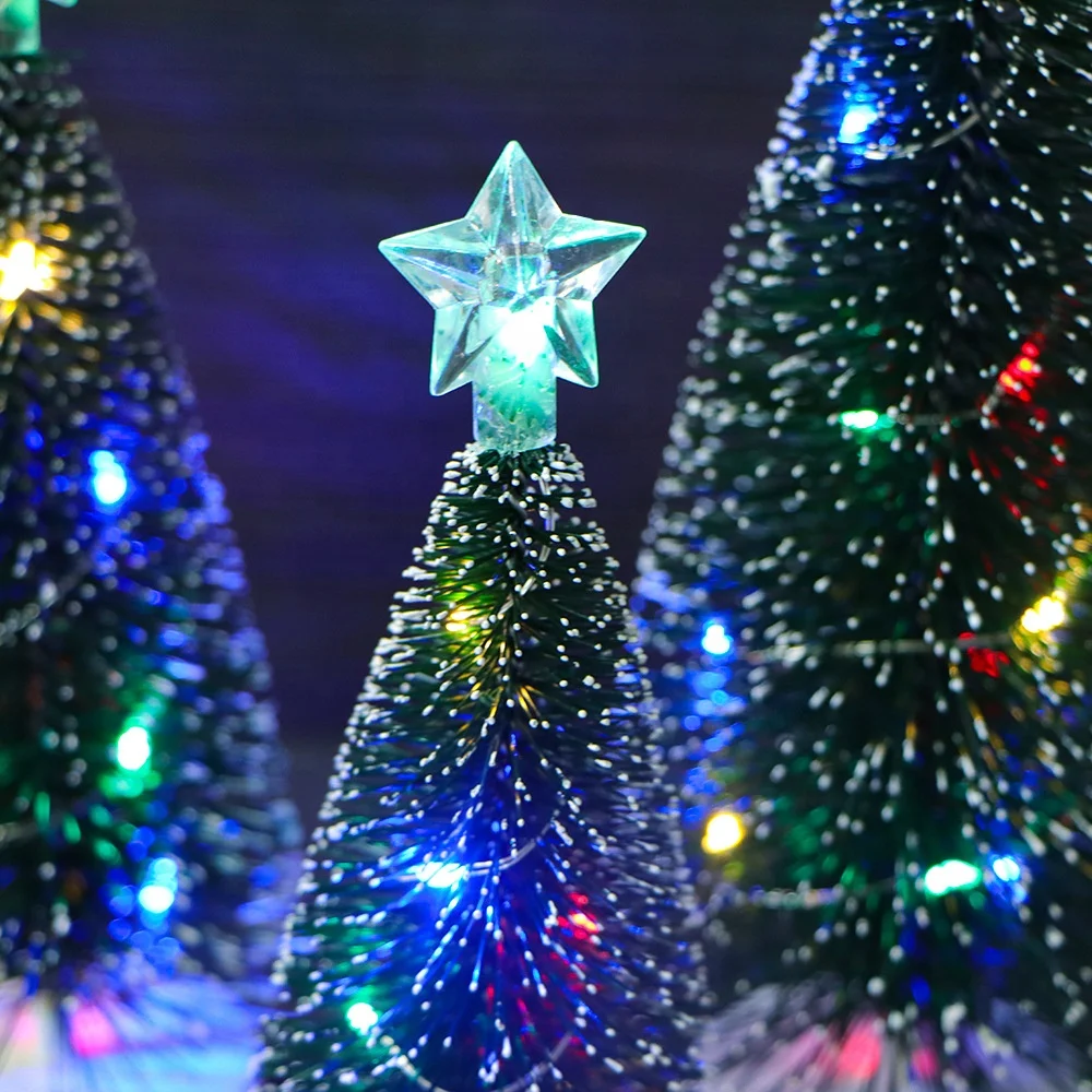 Mini small modern Christmas with led lights artificial trees for indoor desktop home decorative