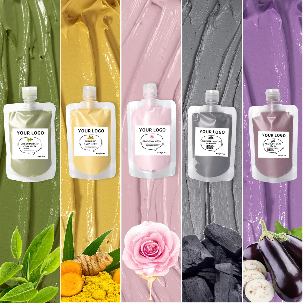 Best Selling Organic Face & Body Mask Whitening Rose Turmeric Charcoal Green Tea Face Mud Clay Mask