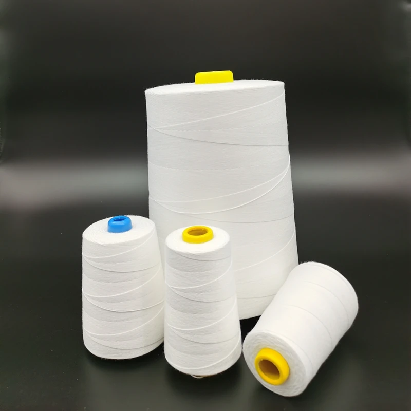100% Spun Polyester 8S/3 Sack Bag Dyeing Sewing Thread For Bag Closer Machine