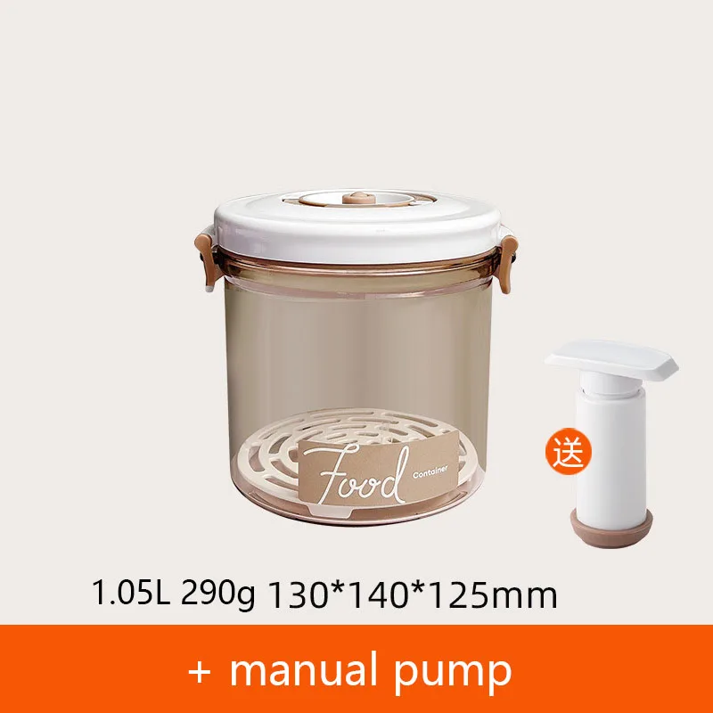 New Arrival Functional 1.05L Kitchen Supplies Storage Container Vacuum Sealed Jar Transparent Food Liquid Preserver With PP Lid