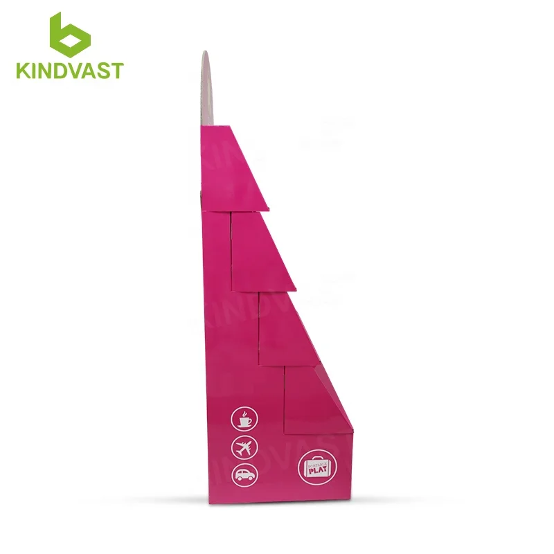 display rack advertising cardboard floor stand 4 step cardboard toys display rack