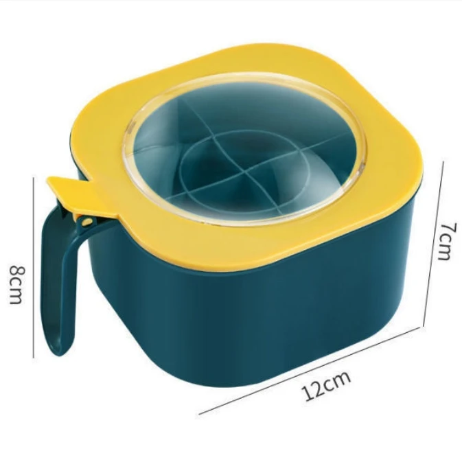 Home Kitchen Plastic Storage Container Four Grid Salt Sugar Spice Multifunctional Household Seasoning Box With Lid