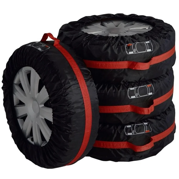 
OEM Nylon protection foldable spare waterproof tire covers tyre wheel cover weather resistant car storage spare tire bag cover 