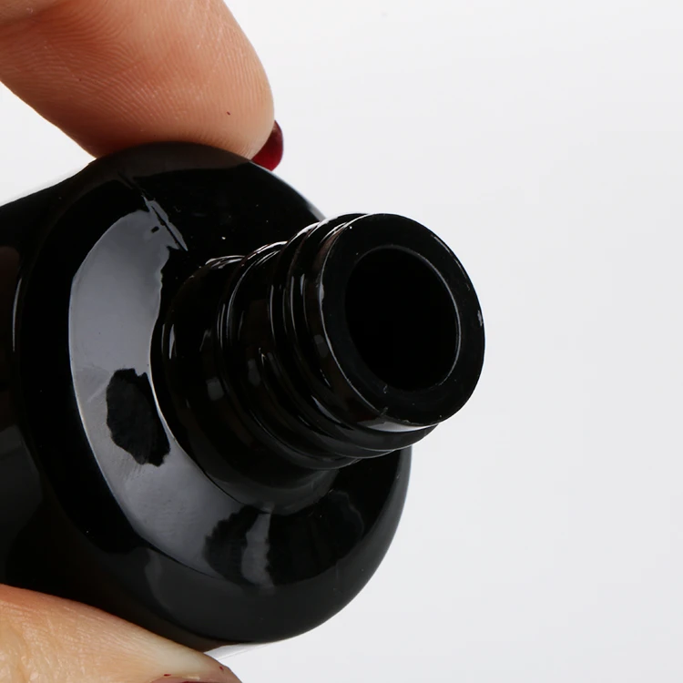 15ml matte black nail polish oil glue bottle custom logo uv gel pot on sale