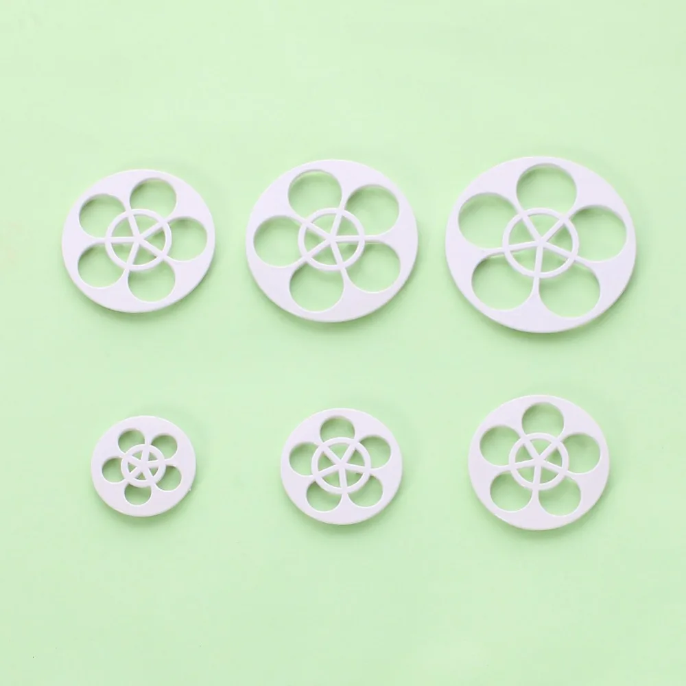 6Pcs/Set Rose Flower Cake Cookie Cutter Mold Fondant Easiest Rose Flower Making Plum Biscuit Mould DIY Baking Tools