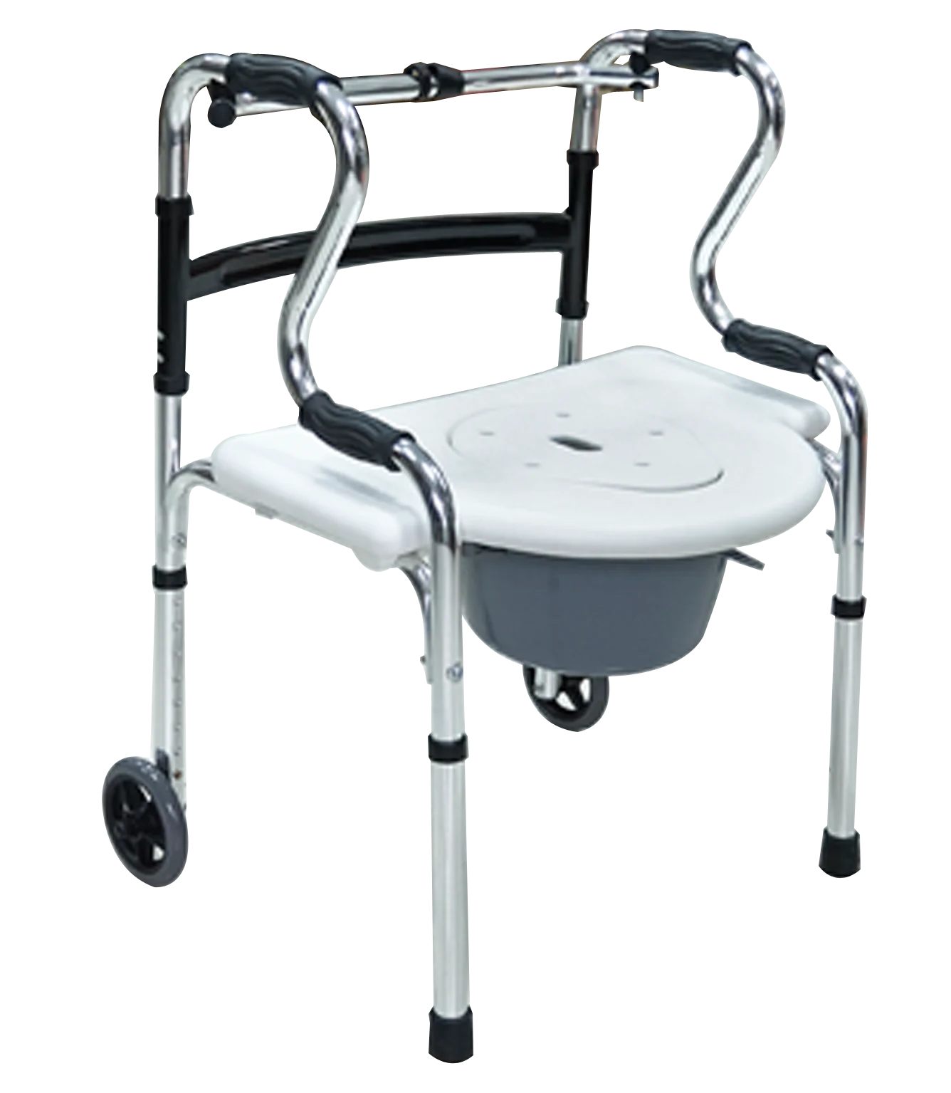Foshan hot sales commode wheels walking frame commode shower chair bathroom seat elderly people plegable aluminum commode chair