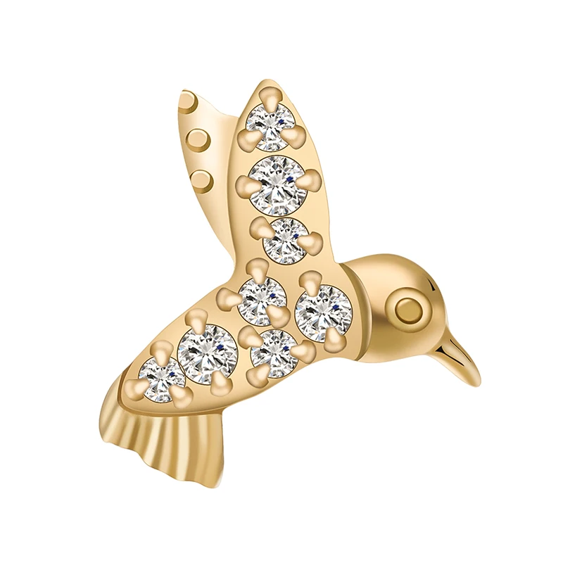 New Giometal ASTM F136 Titanium PVD 18K Gold Threaedless or Threaded Piercing Earrings Tragus Daith Helix Body Jewelry Wholesale