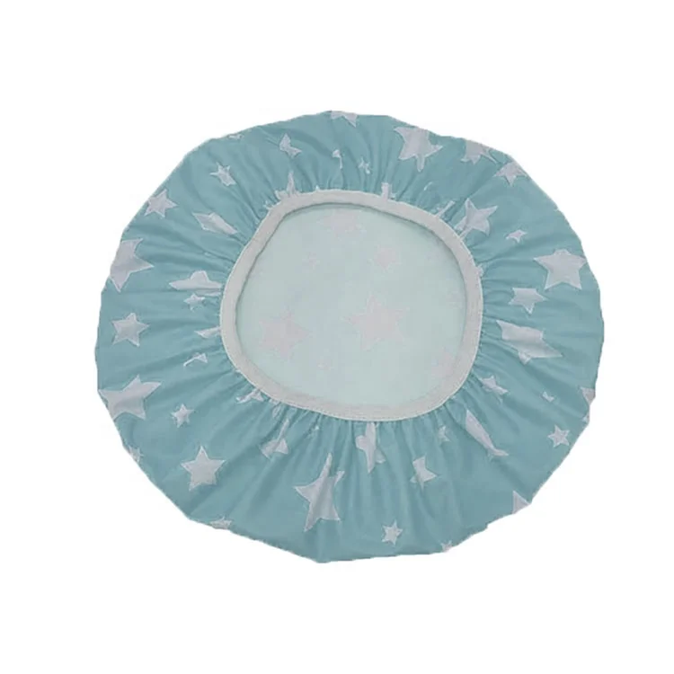 
Green PEVA fashionable shower cap waterproof recyclable shower cap can be customized logo 
